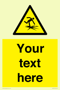 Custom warning thin ice